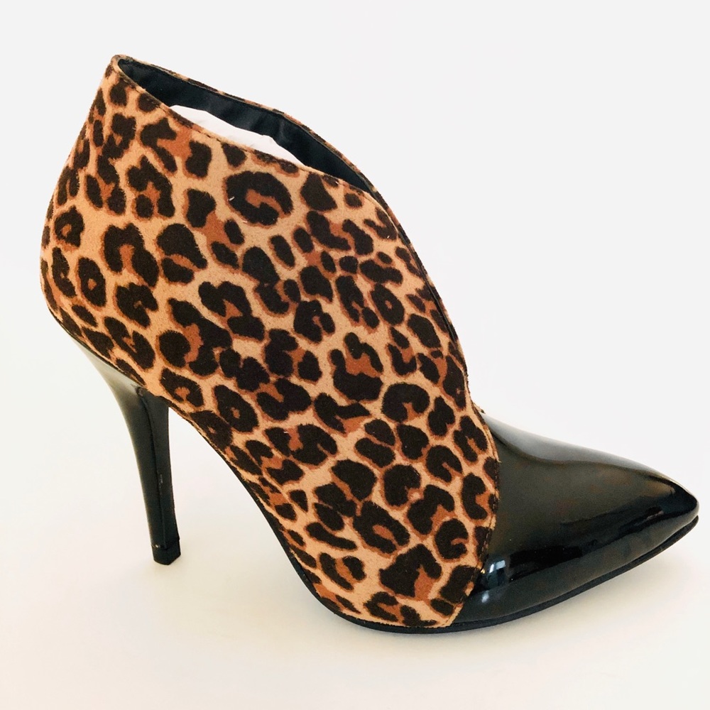 Leopard Slit Front Bootie - Picture 2 of 5